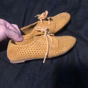 Mustard yellow oxfords